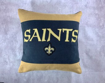 New Orleans Football Recycled Sweatshirt Pillow, Football Fan Gift, Sports Bedroom Decor, Man Cave Pillow, Football Pillow