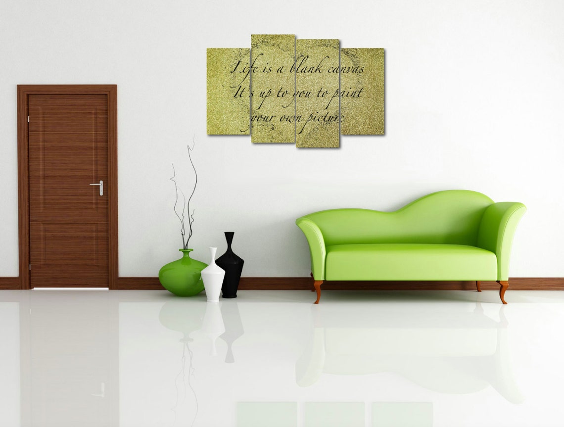 Life is a Blank Canvas Quote inside a Sandy Heart 4 Panel Etsy