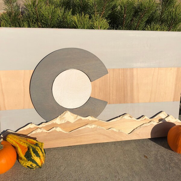 Colorado Flag- Carved Mountains FREE SHIPPING