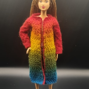 RAINBOW coat with belt for 30 cm doll