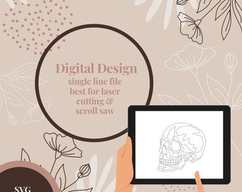 SVG / skull / laser cut file / digital design / skeleton SVG