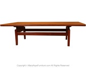 Mid Century Jens Risom Floating Top Coffee Table Bench