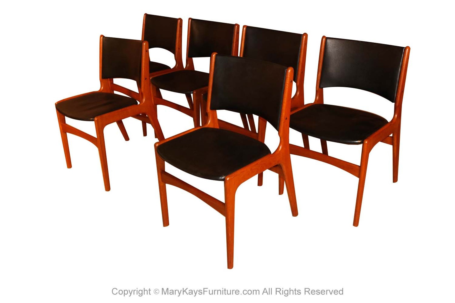 6 Mid Century Teak Dining Chairs Model 89 Erik Buch for Povl Etsy
