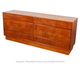 Danish Mid-Century Modern Long Teak Dresser