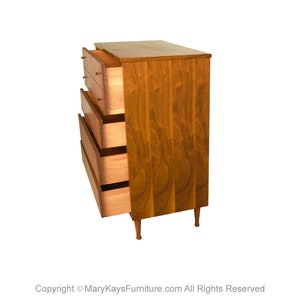 Mid-Century Modern Tall Walnut Dresser image 4