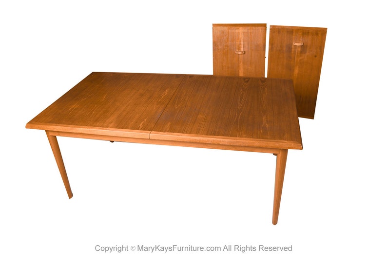 Large Dining Table Mid Century Teak Danish Expandable image 5