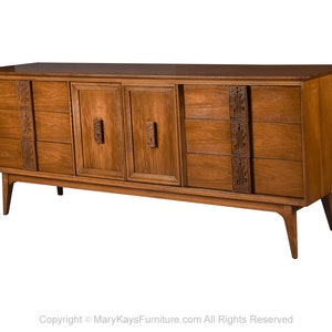 Cómoda Credenza de mediados de siglo Bassett Mayan imagen 5