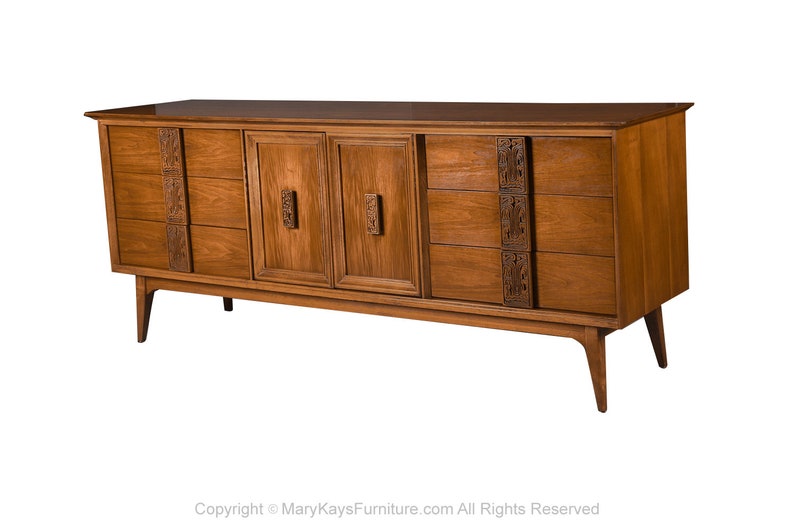 Cómoda Credenza de mediados de siglo Bassett Mayan imagen 5