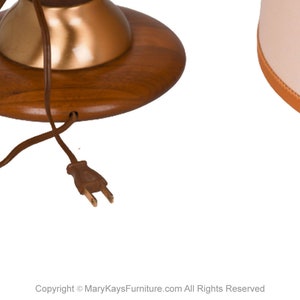 1960s Mid Century Modern Walnut and Brass Table Lamp image 10