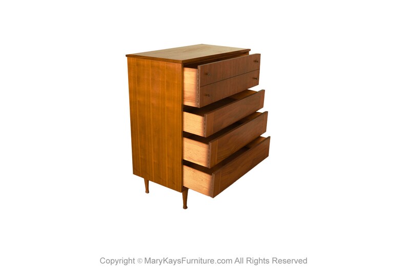 Mid-Century Modern Tall Walnut Dresser image 3