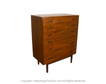 Midcentury Walnut Jack Cartwright for Founders Highboy Tall Dresser Refinished