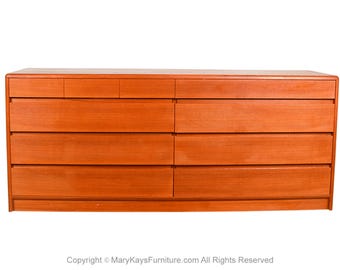 Mid Century Danish Modern Teak 10 Drawer Dresser Denmark