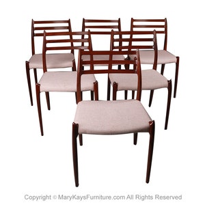 Mid Century Niels Otto Moller Model 78 Rosewood Dining Chairs set of 6 image 5