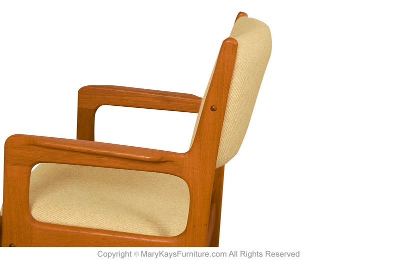 8 Mid-Century Modern Sculpted Teak Chairs Benny Linden image 7