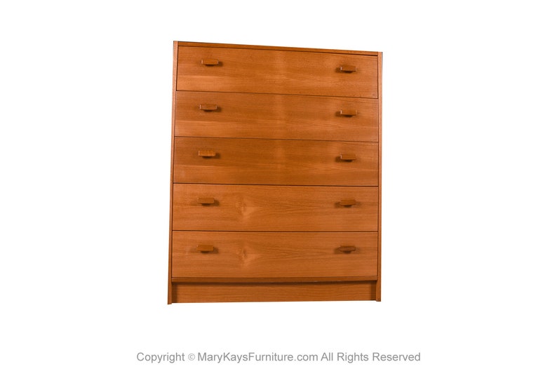 Teak Mid Century Modern Tall Dresser image 2