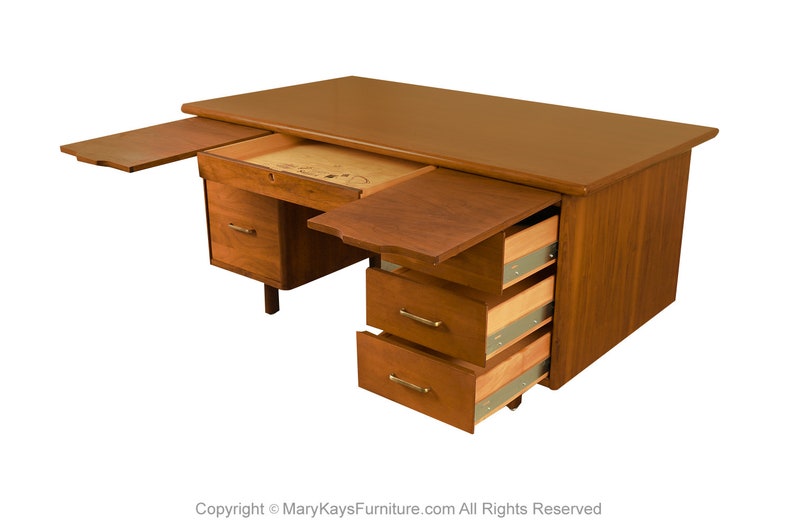 Mid-Century Walnut Large Executive Desk image 4