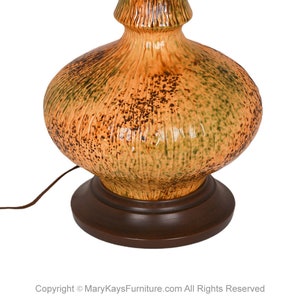 Mid Century 1960s Large Splatter Drip Glaze Urn Table Lamp image 3