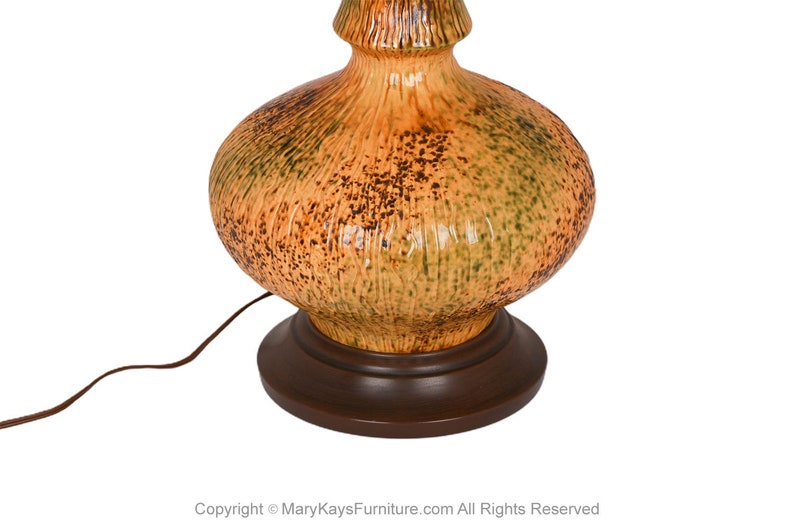 Mid Century 1960s Large Splatter Drip Glaze Urn Table Lamp image 3