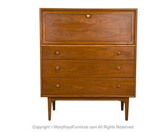 Mid Century Highboy Walnut Dresser Kipp Stewart for Drexel Declaration