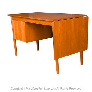 Mid Century Danish Drop Leaf Expanding Desk Arne Vodder image 8