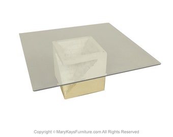 Postmodern Mactan Stone Glass Coffee Table