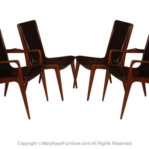 Mid Century Vladimir Kagan Sculpted Sling Dining Chairs Model VK 101 and VK 101A image 8