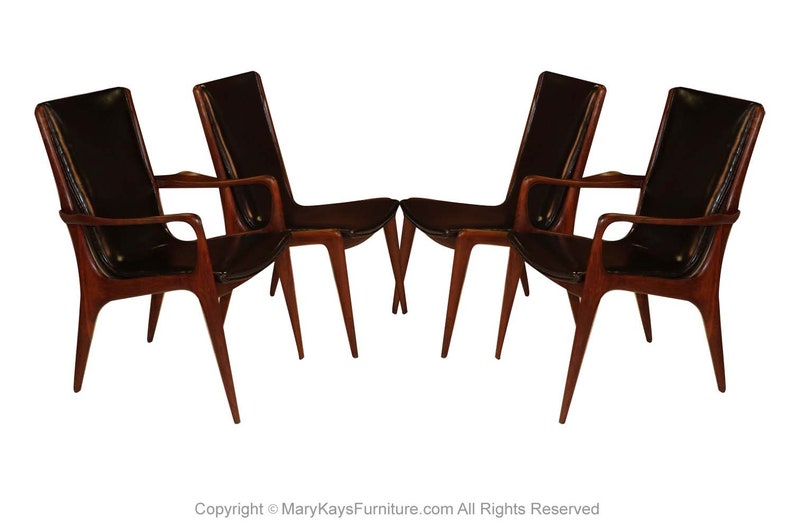 Mid Century Vladimir Kagan Sculpted Sling Dining Chairs Model VK 101 and VK 101A image 8