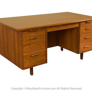 Mid-Century Walnut Large Executive Desk image 1