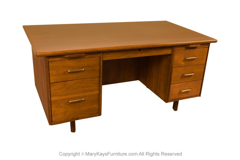 Mid-Century Walnut Large Executive Desk image 7