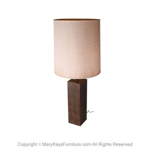 Mid Century Modern Large Block Table Lamp Milo Baughman Style image 3