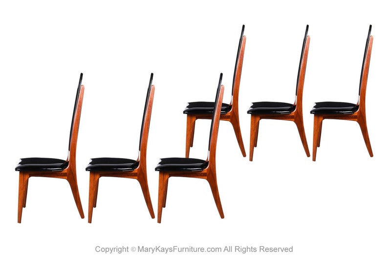 Mid Century Highback Dining Chairs Attributed to Adrian Pearsall image 3