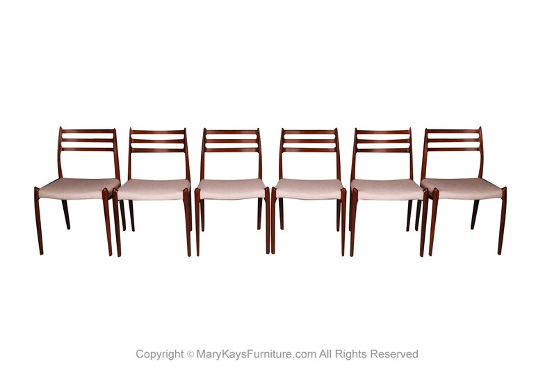 Mid Century Niels Otto Moller Model 78 Rosewood Dining Chairs set of 6 image 3