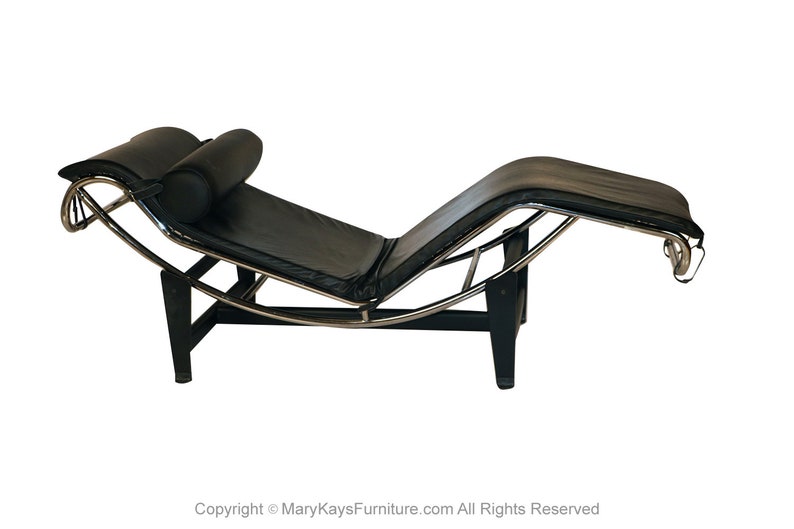 Mid Century Le Corbusier LC4 Style Leather Chaise Lounge Daybed image 4