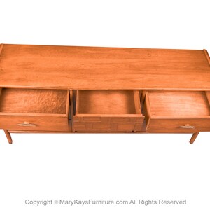 Mid-Century Walnut Weave Pattern Long Dresser image 10