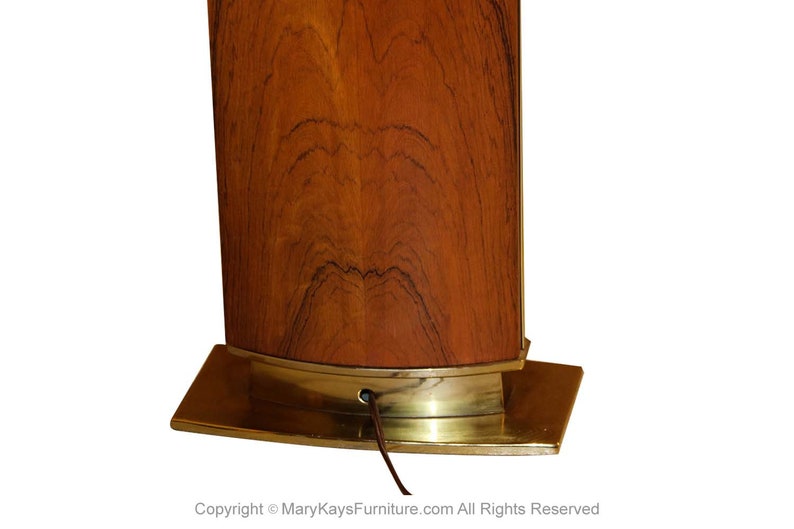 Large Laurel Rosewood Solid Brass Table Lamp image 10