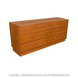 Commode longue double Mid-Century en teck, Danemark image 5