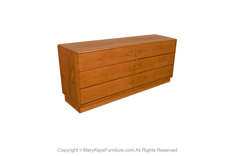 Commode longue double Mid-Century en teck, Danemark image 5