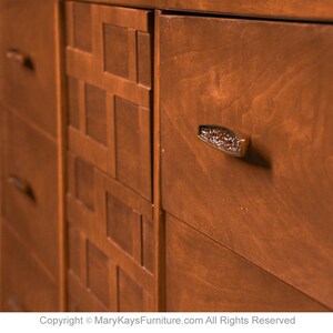 Mid-Century Walnut Weave Pattern Long Dresser image 3