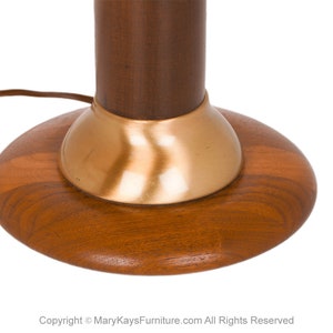 1960s Mid Century Modern Walnut and Brass Table Lamp image 2