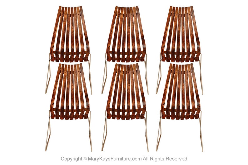 Norwegian Modern Hans Brattrud Scandia Rosewood Dining Chairs image 4