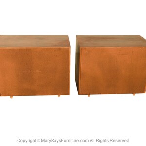 Pair Mid-Century Walnut Chrome Lane Cabinets Nightstands image 6
