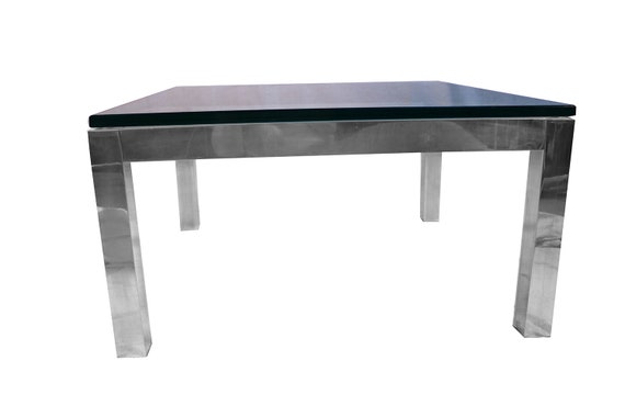 Milo baughman glass coffee table discount