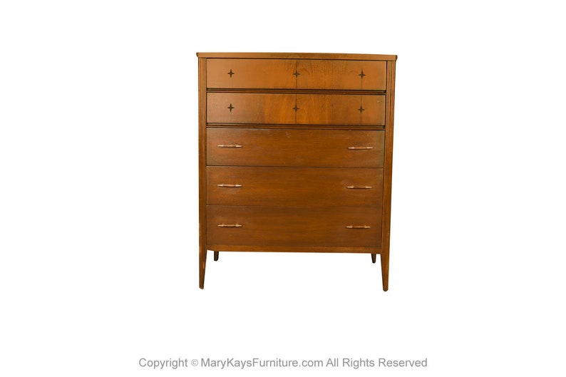 Mid Century Walnut Highboy Dresser Broyhill Premier Saga image 2