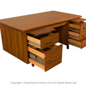 Mid-Century Walnut Large Executive Desk image 3