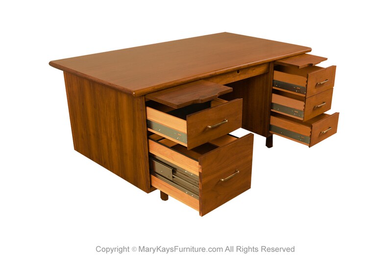 Mid-Century Walnut Large Executive Desk image 3