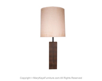 Mid Century Modern Large Block Table Lamp Milo Baughman Style