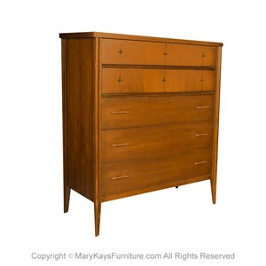 Mid Century Walnut Highboy Dresser Broyhill Premier Saga image 1