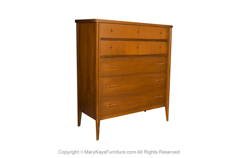 Mid Century Walnut Highboy Dresser Broyhill Premier Saga image 1