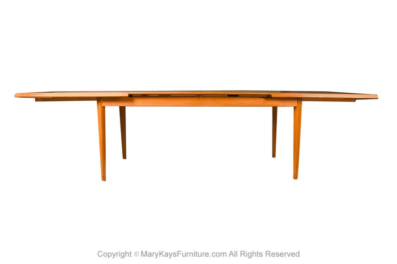 Large Dining Table Mid Century Teak Danish Expandable image 1