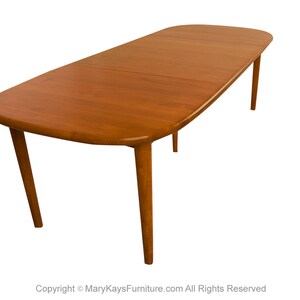 Danish Teak Rounded Corners Extendable Rectangle Dining Table image 6